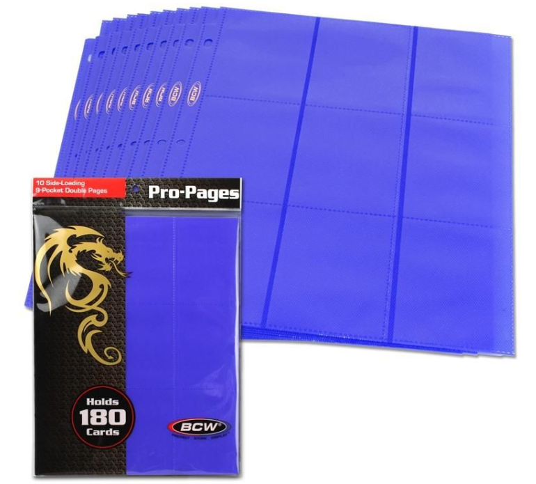 Side Loading 18-Pocket Pro Pages - Blue | Arkham Games and Comics