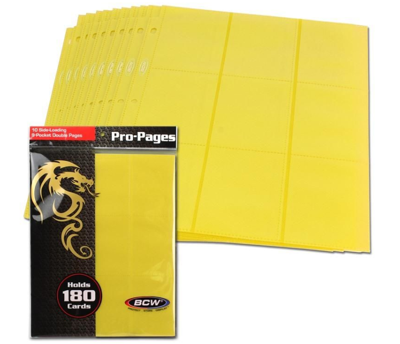 Side Loading 18-Pocket Pro Pages - Yellow | Arkham Games and Comics