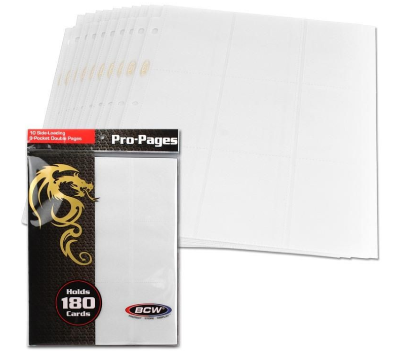 Side Loading 18-Pocket Pro Pages - White | Arkham Games and Comics