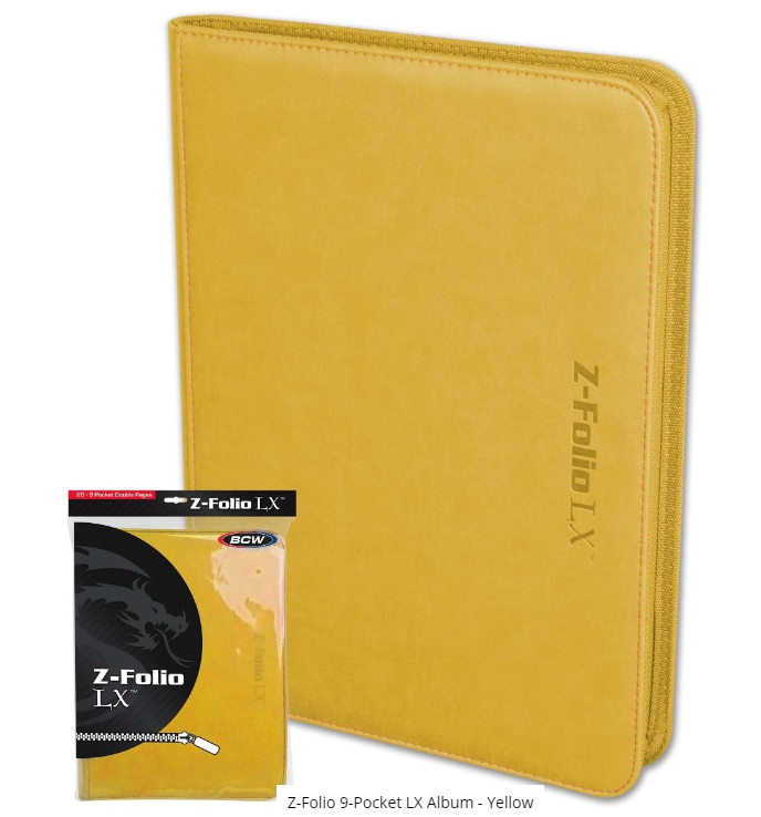 Z-Folio 9-Pocket LX Album - Yellow | Arkham Games and Comics