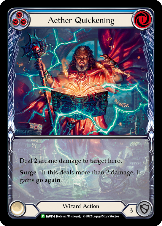 Aether Quickening (Blue) [FAB114] (Promo)  Rainbow Foil | Arkham Games and Comics