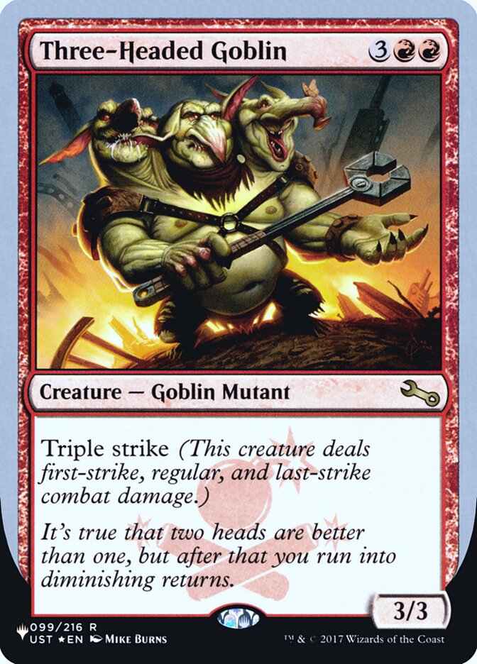 Three-Headed Goblin (Unfinity Foil Edition) [The List] | Arkham Games and Comics