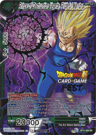 Prince of Destruction Vegeta, Prideful Warrior (Card Game Fest 2022) (BT11-066) [Tournament Promotion Cards] | Arkham Games and Comics