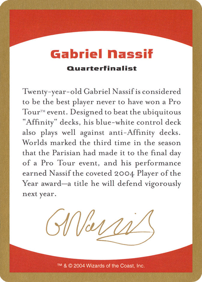 Gabriel Nassif Bio [World Championship Decks 2004] | Arkham Games and Comics