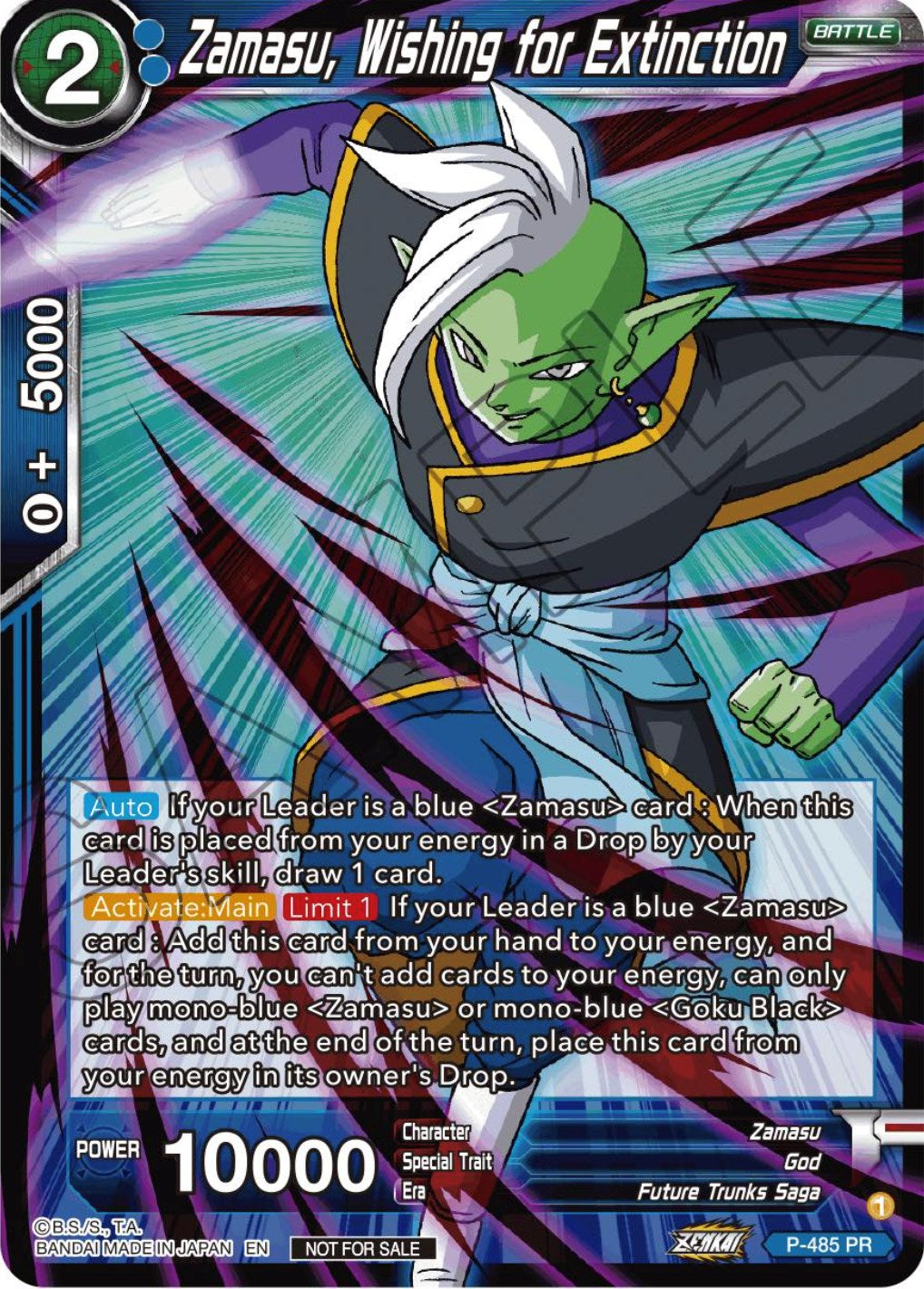 Zamasu, Wishing for Extinction (Zenkai Series Tournament Pack Vol.3) (P-485) [Tournament Promotion Cards] | Arkham Games and Comics