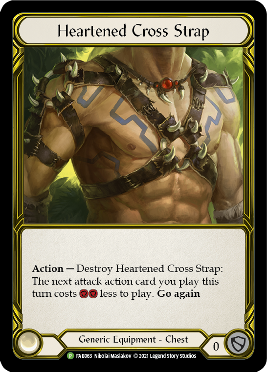 Heartened Cross Strap (Golden) [FAB063] (Promo)  Cold Foil | Arkham Games and Comics