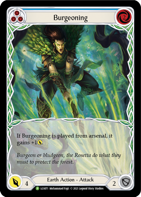 Burgeoning (Blue) [LGS071] (Promo)  Rainbow Foil | Arkham Games and Comics