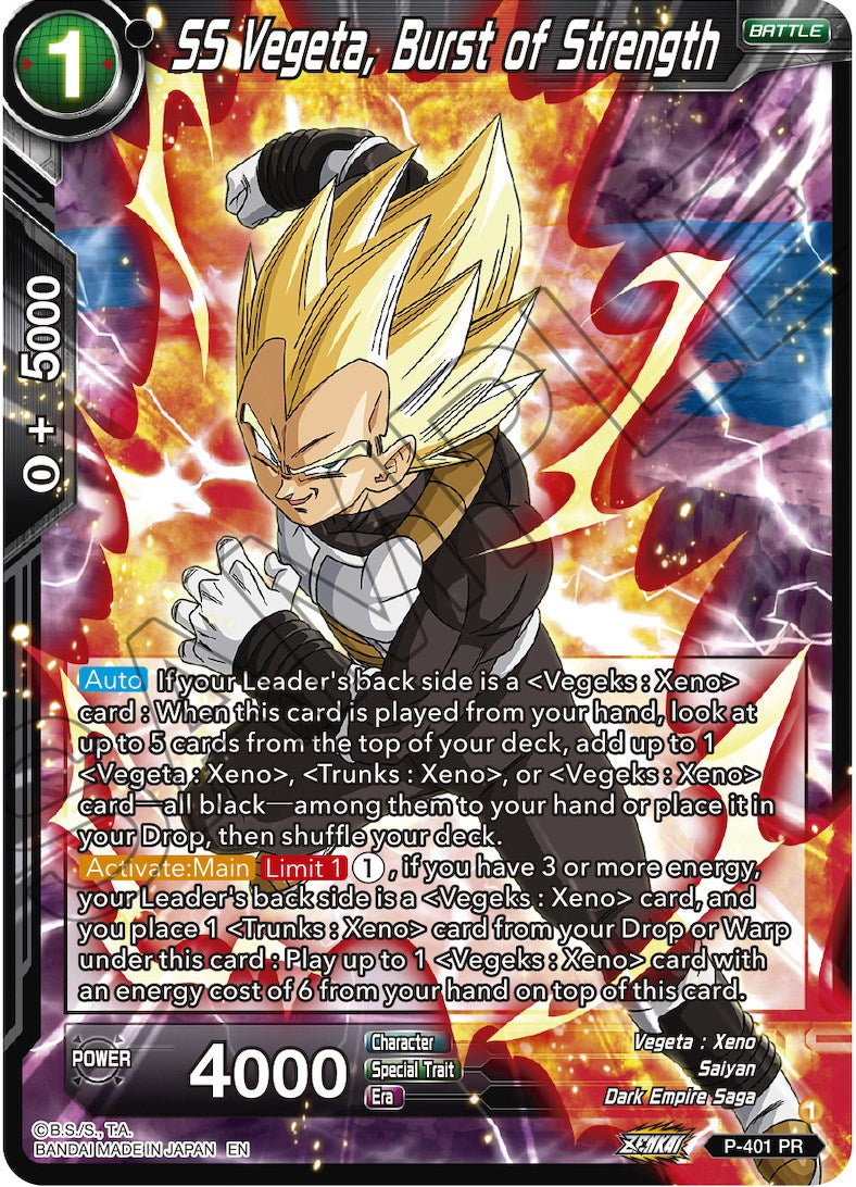 SS Vegeta, Burst of Strength (P-401) [Promotion Cards] | Arkham Games and Comics