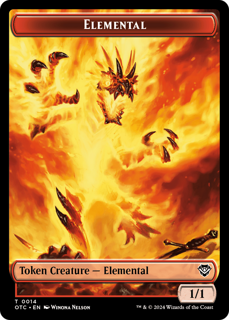 Bird Illusion // Elemental (0014) Double-Sided Token [Outlaws of Thunder Junction Commander Tokens] | Arkham Games and Comics