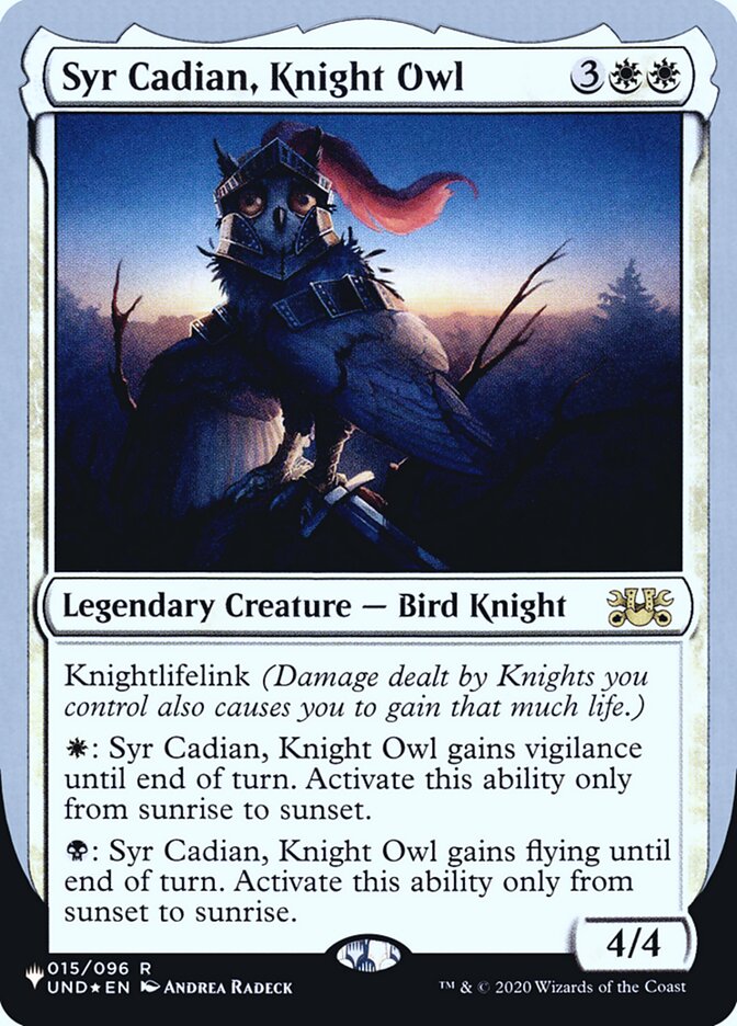 Syr Cadian, Knight Owl (Unfinity Foil Edition) [The List] | Arkham Games and Comics