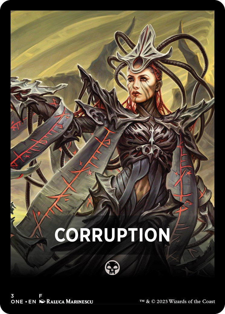 Corruption Theme Card [Phyrexia: All Will Be One Tokens] | Arkham Games and Comics