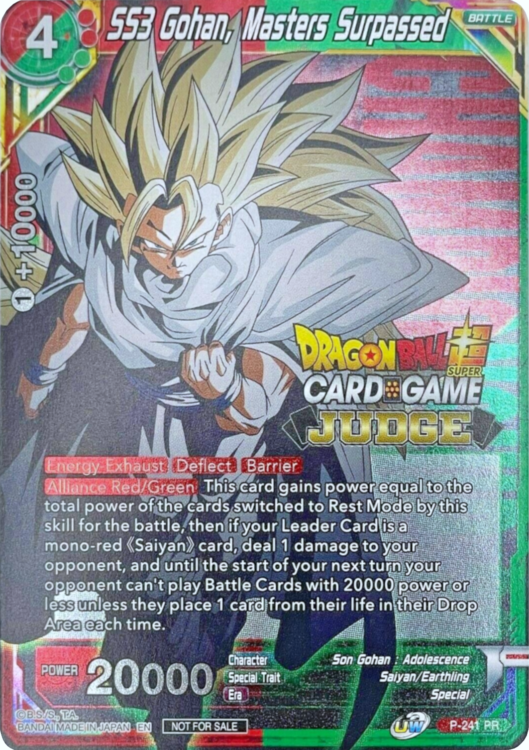 SS3 Gohan, Masters Surpassed (Level 2) (P-241) [Promotion Cards] | Arkham Games and Comics