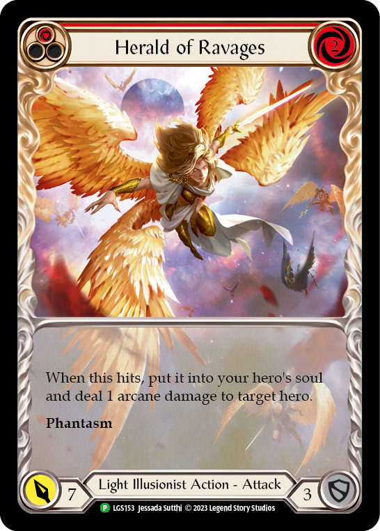 Herald of Ravages (Red) (Extended Art) [LGS153] (Promo)  Rainbow Foil | Arkham Games and Comics