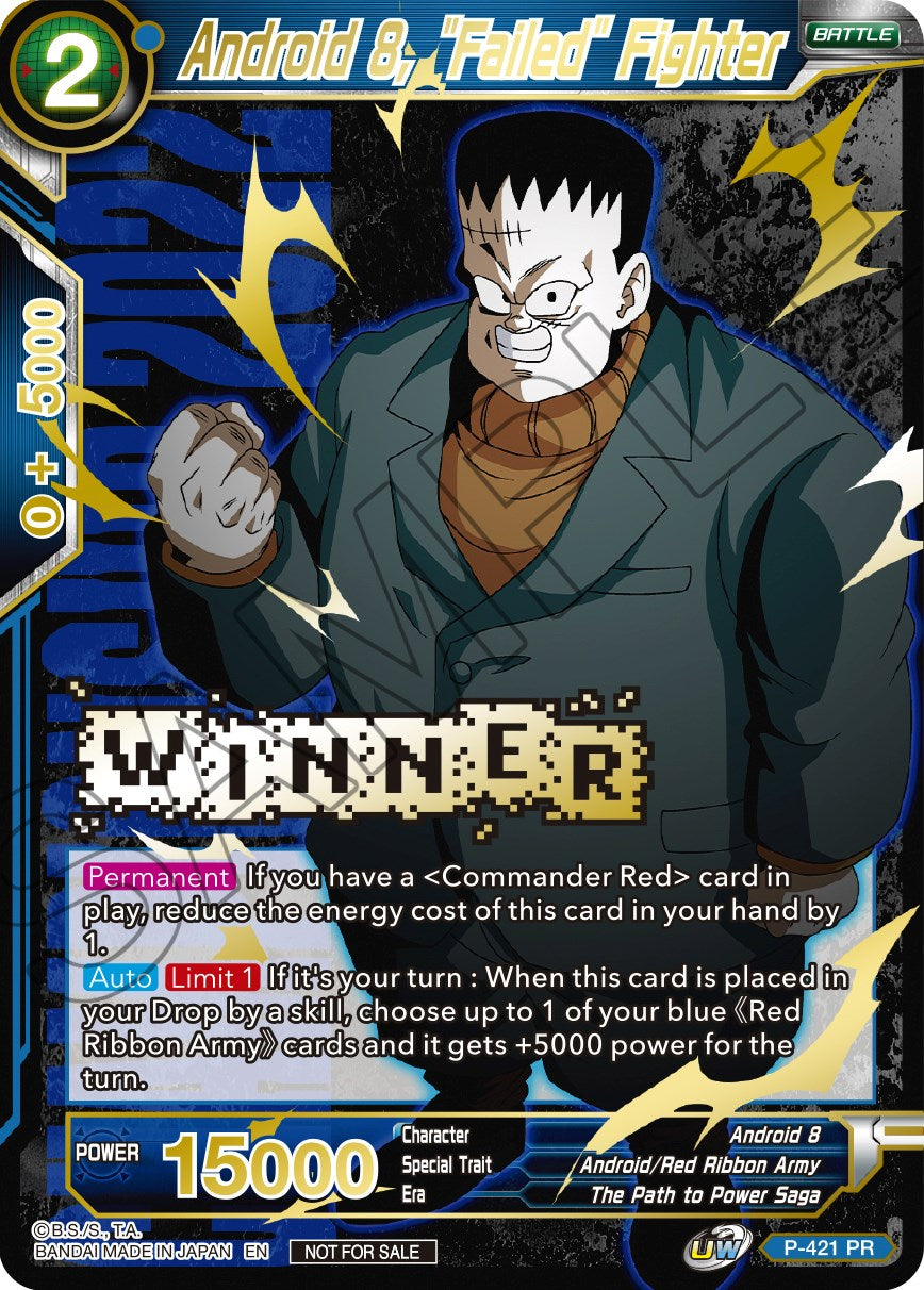 Android 8, "Failed" Fighter (Championship Pack 2022 Vol.2) (Winner Gold Stamped) (P-421) [Promotion Cards] | Arkham Games and Comics