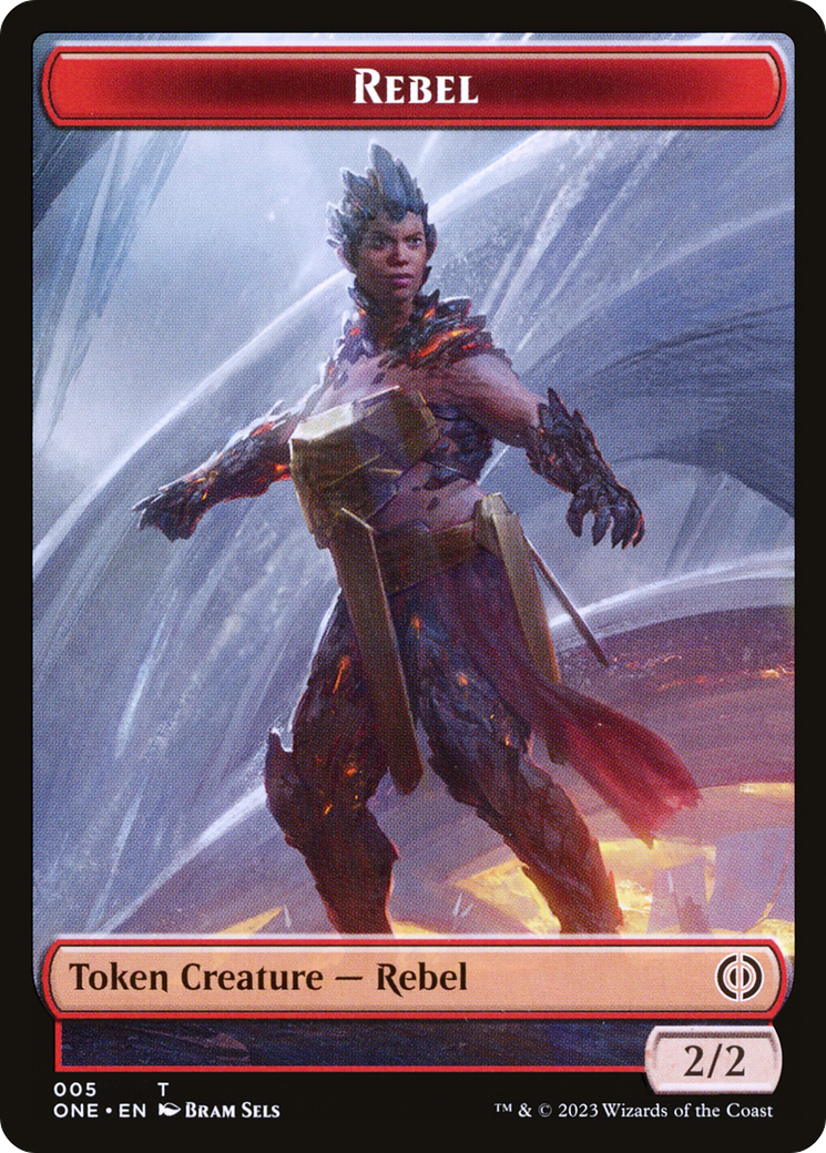 Rebel // Drone Double-Sided Token [Phyrexia: All Will Be One Tokens] | Arkham Games and Comics