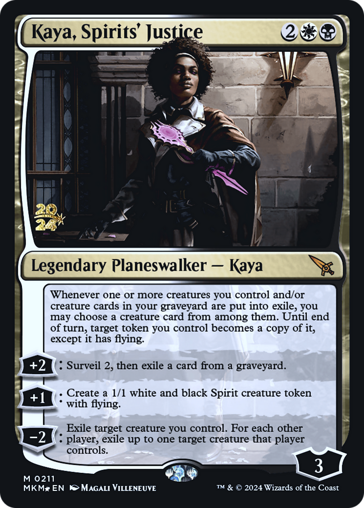 Kaya, Spirits' Justice [Murders at Karlov Manor Prerelease Promos] | Arkham Games and Comics