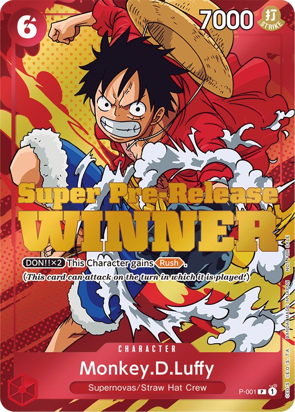 Monkey.D.Luffy (Super Pre-Release) [Winner] [One Piece Promotion Cards] | Arkham Games and Comics