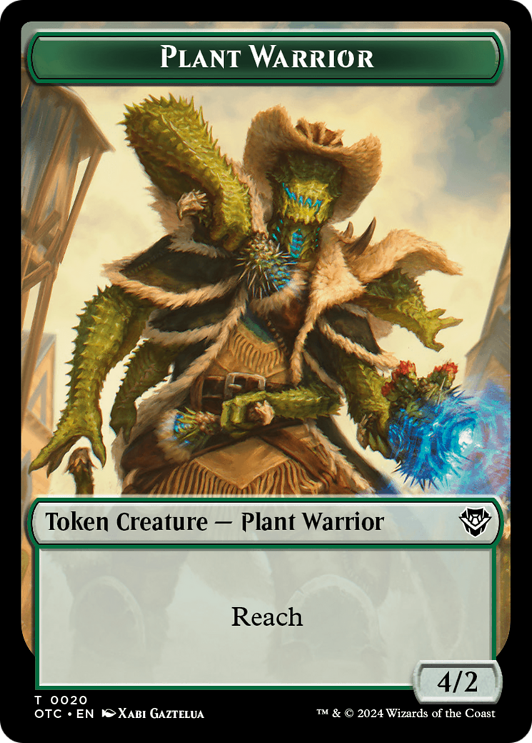 Plant Warrior // Treasure Double-Sided Token [Outlaws of Thunder Junction Commander Tokens] | Arkham Games and Comics