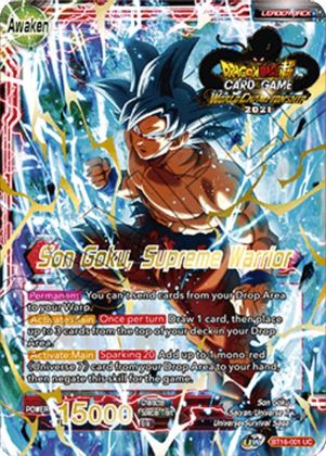 Son Goku // Son Goku, Supreme Warrior (2021 Championship 1st Place) (BT16-001) [Tournament Promotion Cards] | Arkham Games and Comics