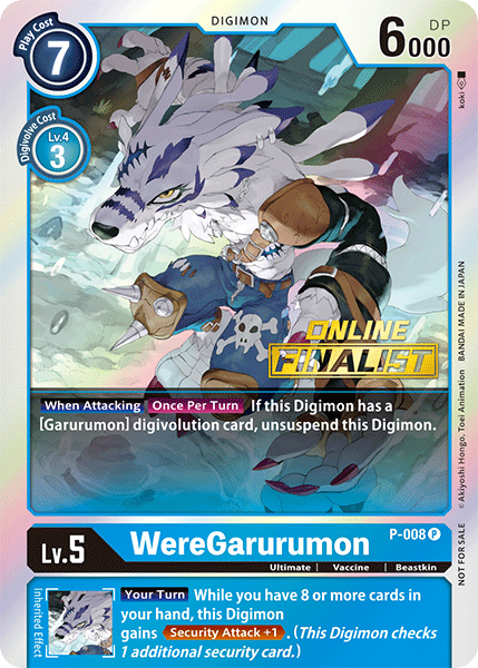 WereGarurumon [P-008] (Online Regional - Finalist) [Promotional Cards] | Arkham Games and Comics