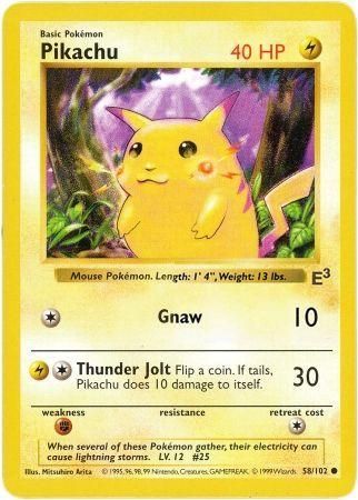 Pikachu (58/102) (E3 Stamped Promo with Red Cheeks) [Miscellaneous Cards] | Arkham Games and Comics
