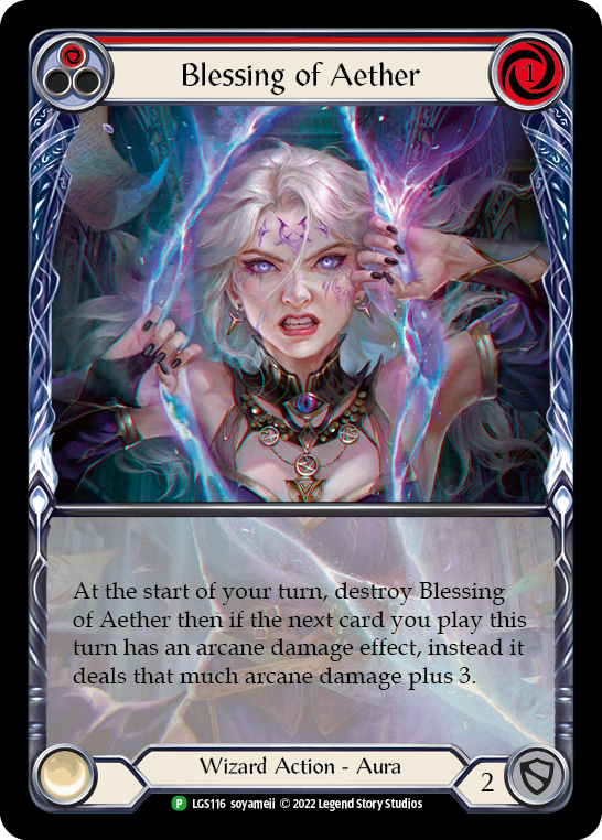 Blessing of Aether (Red) [LGS116] (Promo)  Rainbow Foil | Arkham Games and Comics