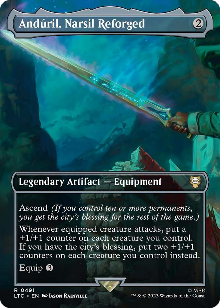 Anduril, Narsil Reforged (Borderless) [The Lord of the Rings: Tales of Middle-Earth Commander] | Arkham Games and Comics