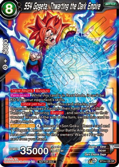 SS4 Gogeta, Thwarting the Dark Empire (Buy a Box) (BT14-129) [Promotion Cards] | Arkham Games and Comics