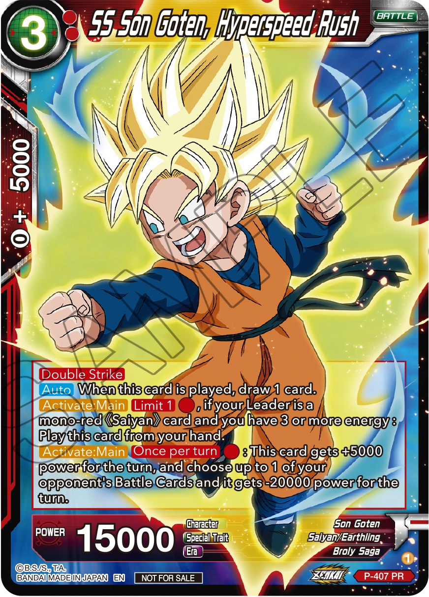 SS Son Goten, Hyperspeed Rush (Zenkai Series Tournament Pack Vol.1) (P-407) [Tournament Promotion Cards] | Arkham Games and Comics