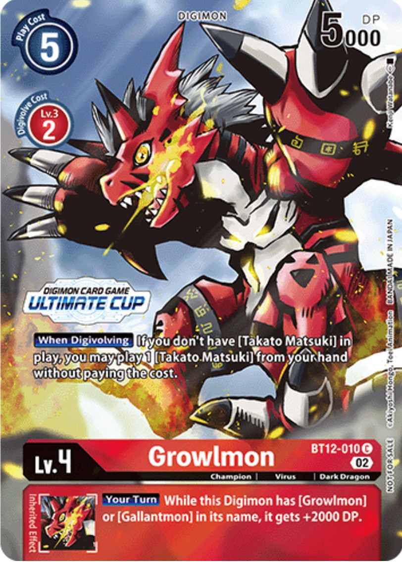 Growlmon [BT12-010] (Ultimate Cup) [Across Time Promos] | Arkham Games and Comics