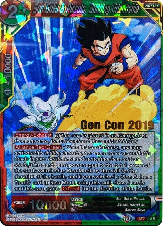 Son Goku & Piccolo, Budding Friendship (Gen Con 2019) (BT7-112_PR) [Promotion Cards] | Arkham Games and Comics