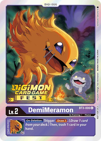 DemiMeramon [BT3-006] (Digimon Card Game Fest 2022) [Release Special Booster Promos] | Arkham Games and Comics