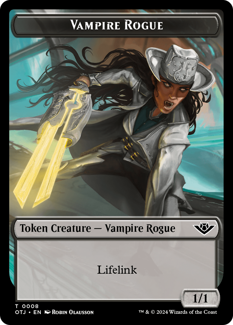 Vampire Rogue Token [Outlaws of Thunder Junction Tokens] | Arkham Games and Comics
