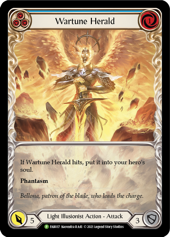 Wartune Herald (Blue Extended Art) [FAB037] (Promo)  Rainbow Foil | Arkham Games and Comics