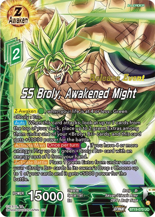 SS Broly, Awakened Might (Fighter's Ambition Holiday Pack) (BT19-070) [Tournament Promotion Cards] | Arkham Games and Comics