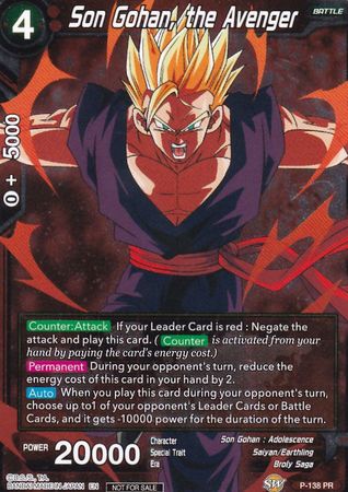 Son Gohan, the Avenger (P-138) [Promotion Cards] | Arkham Games and Comics