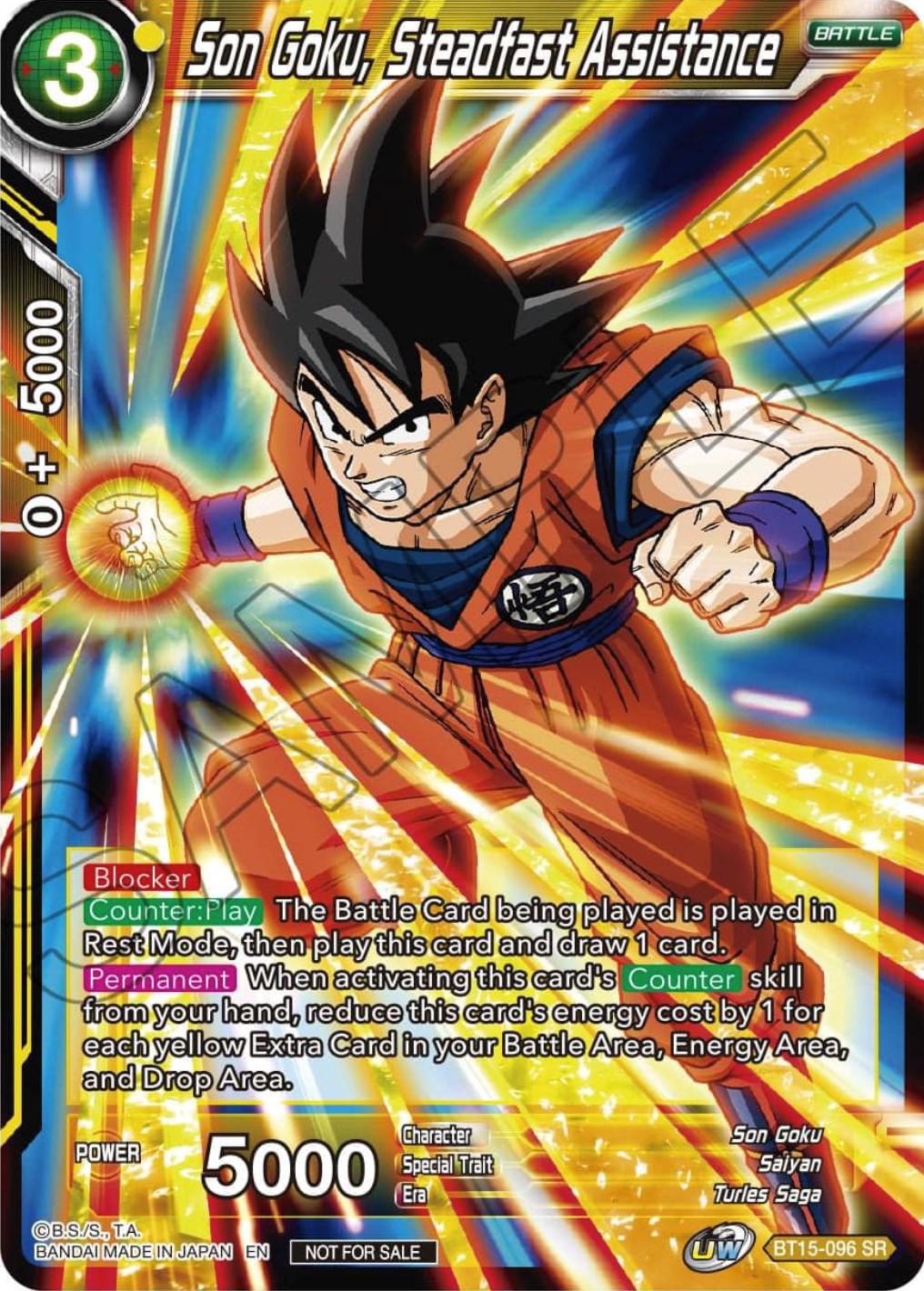 Son Goku, Steadfast Assistance (Zenkai Series Tournament Pack Vol.1) (BT15-096) [Tournament Promotion Cards] | Arkham Games and Comics