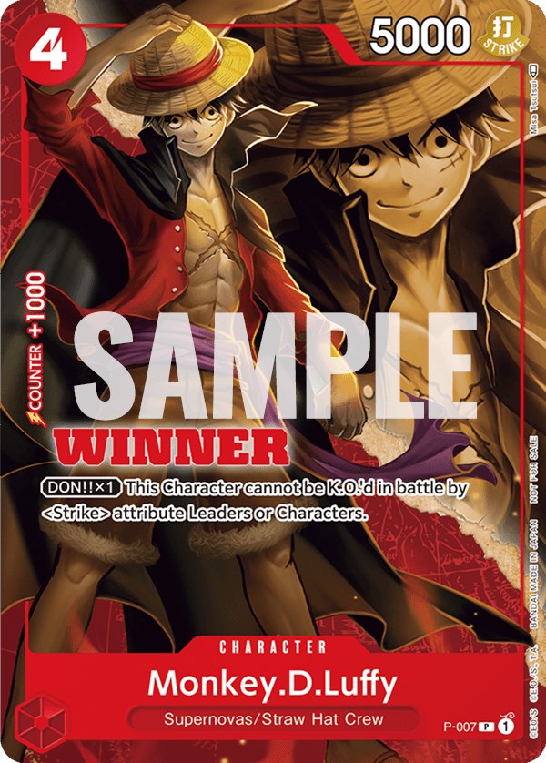 Monkey.D.Luffy (P-007) (Winner Pack Vol. 1) [One Piece Promotion Cards] | Arkham Games and Comics