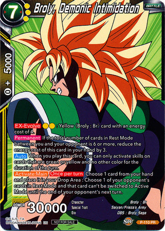 Broly, Demonic Intimidation (Broly Pack Vol. 3) (P-110) [Promotion Cards] | Arkham Games and Comics