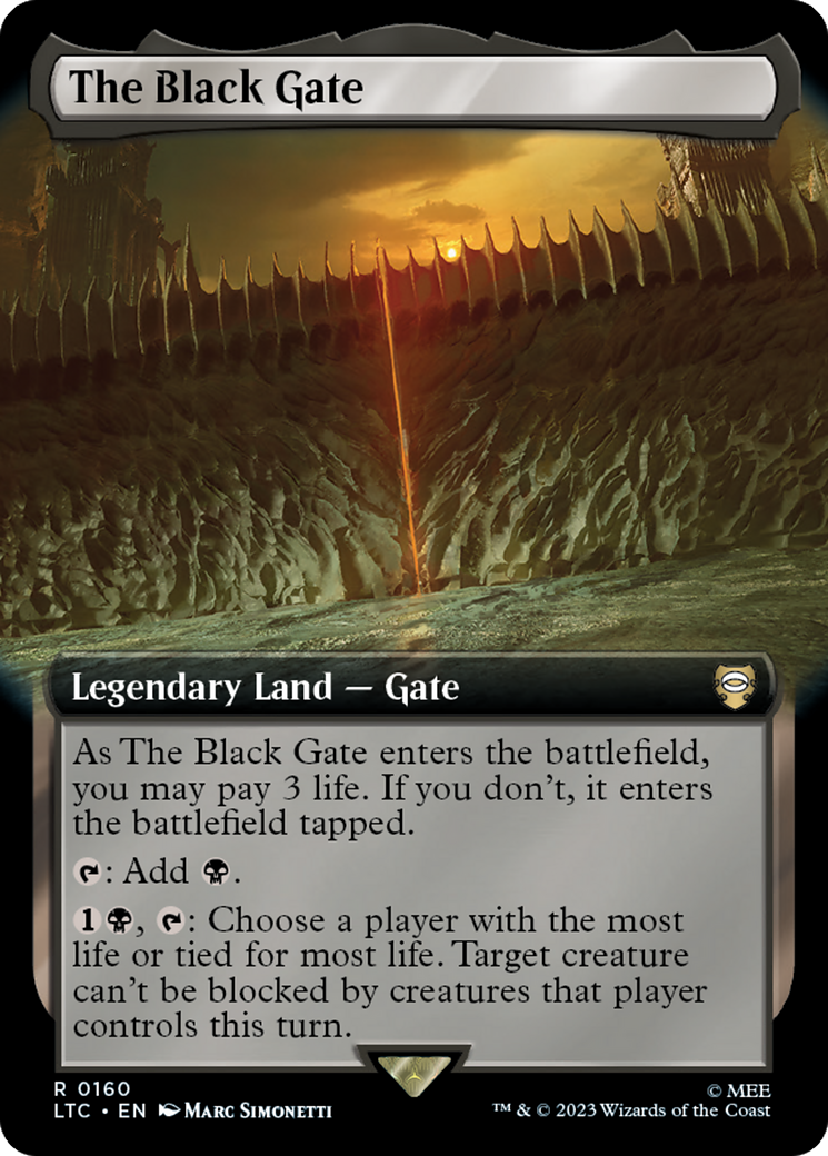 The Black Gate (Extended Art) [The Lord of the Rings: Tales of Middle-Earth Commander] | Arkham Games and Comics
