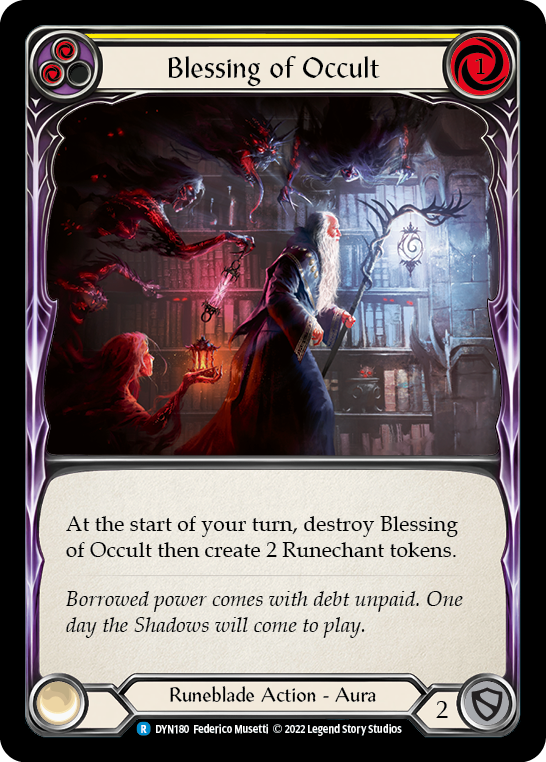 Blessing of Occult (Yellow) [DYN180] (Dynasty)  Rainbow Foil | Arkham Games and Comics