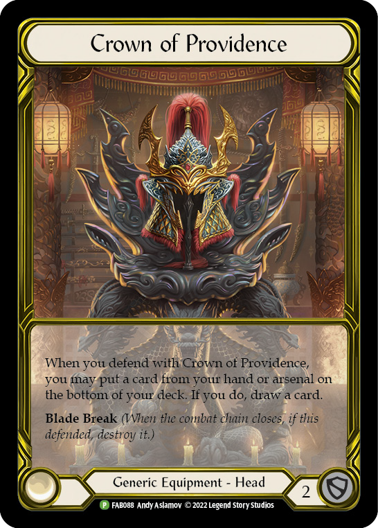 Crown of Providence (Golden) [FAB088] (Promo)  Cold Foil | Arkham Games and Comics