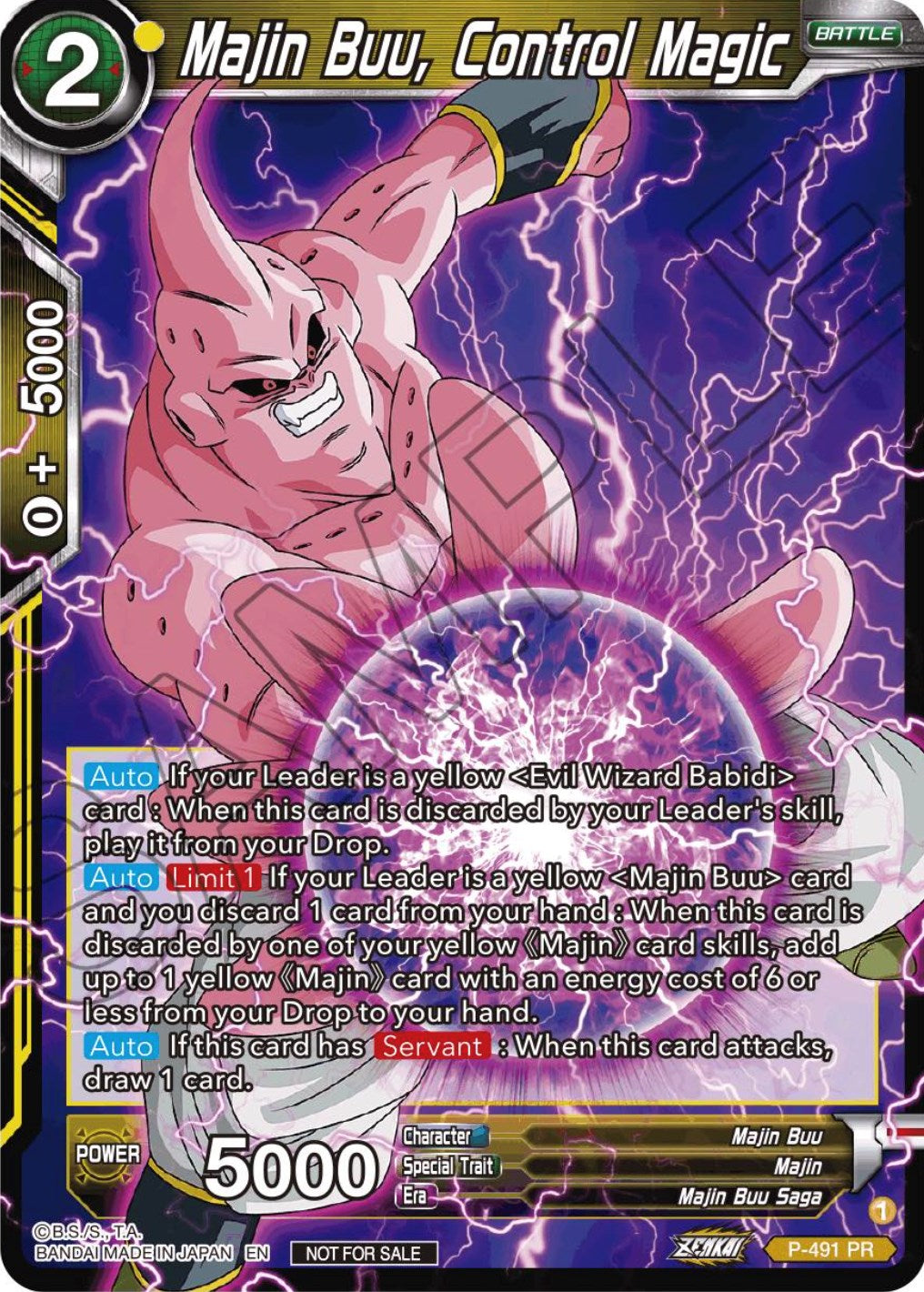 Majin Buu, Control Magic (Zenkai Series Tournament Pack Vol.3) (P-491) [Tournament Promotion Cards] | Arkham Games and Comics