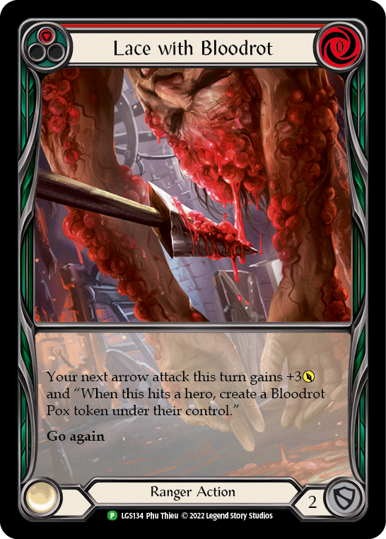 Lace with Bloodrot (Red) [LGS134] (Promo)  Rainbow Foil | Arkham Games and Comics