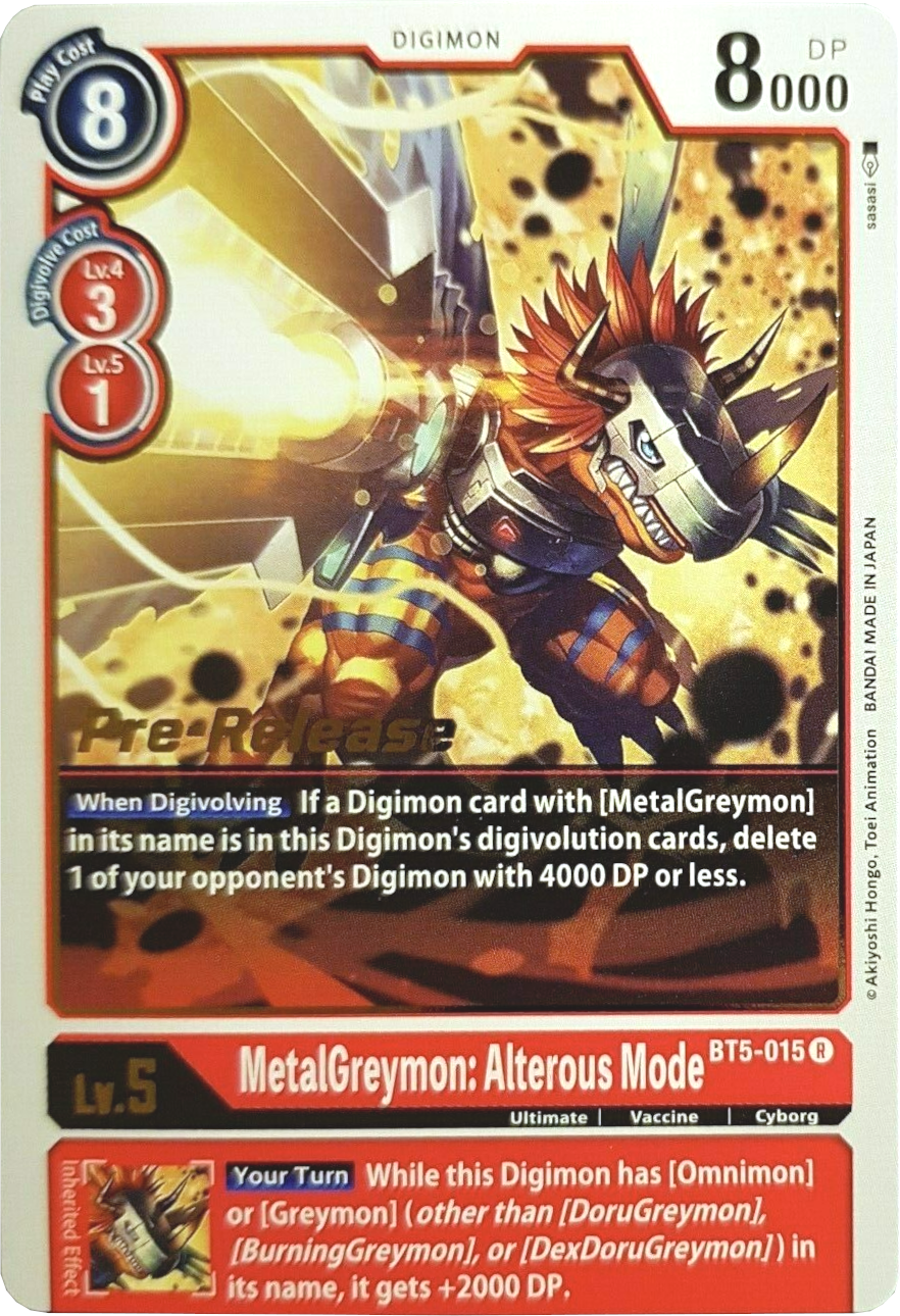 MetalGreymon: Alterous Mode [BT5-015] [Battle of Omni Pre-Release Promos] | Arkham Games and Comics