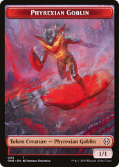 Phyrexian Goblin // The Hollow Sentinel Double-Sided Token [Phyrexia: All Will Be One Tokens] | Arkham Games and Comics