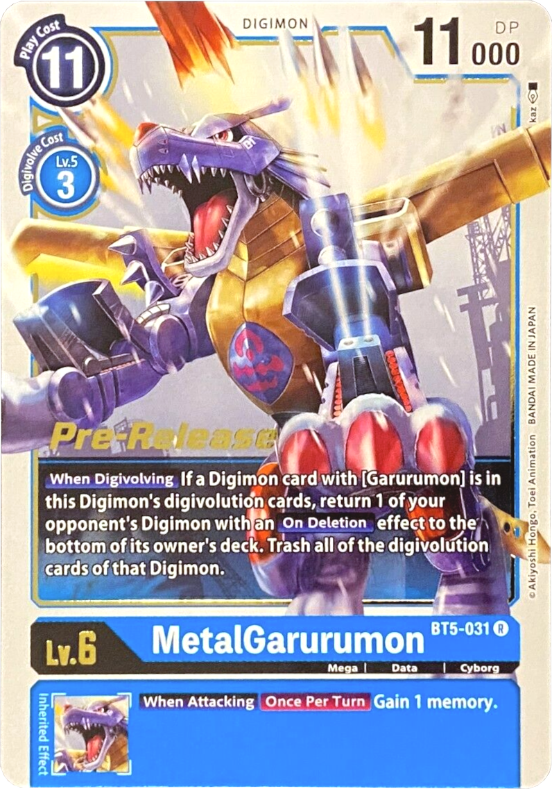 MetalGarurumon [BT5-031] [Battle of Omni Pre-Release Promos] | Arkham Games and Comics