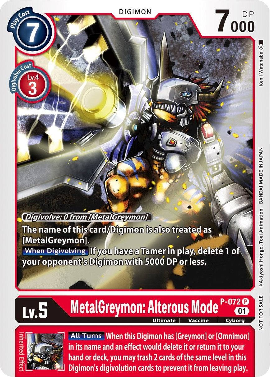 MetalGreymon: Alterous Mode [P-072] (Update Pack) [Promotional Cards] | Arkham Games and Comics