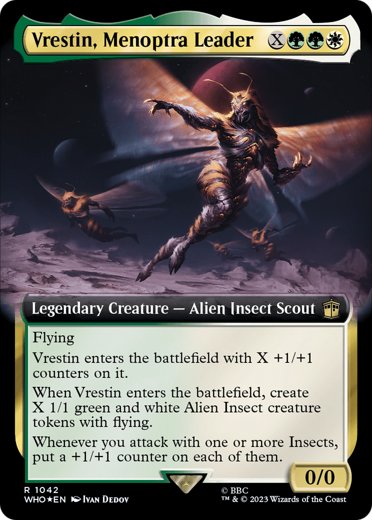 Vrestin, Menoptra Leader (Extended Art) (Surge Foil) [Doctor Who] | Arkham Games and Comics