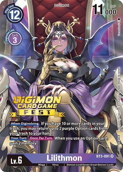 Lilithmon [BT3-091] (Digimon Card Game Fest 2022) [Release Special Booster Promos] | Arkham Games and Comics